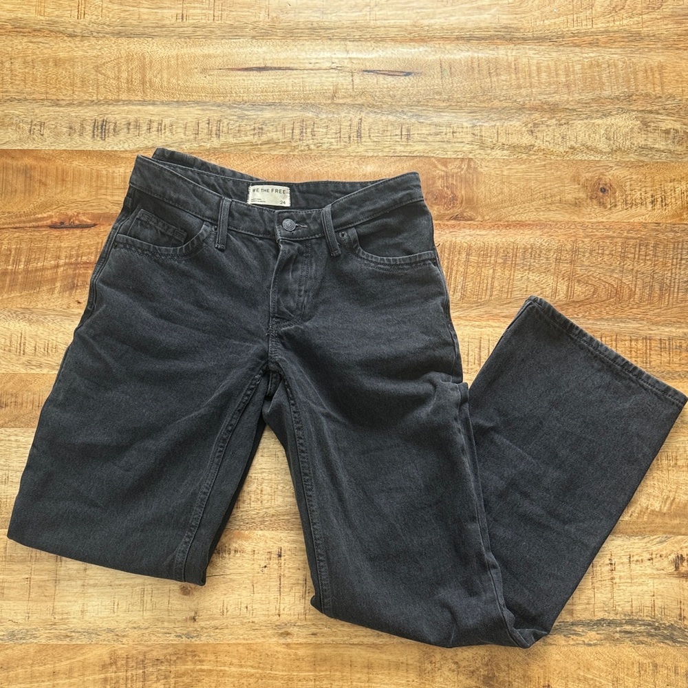 We the Free Free People Low Rise Wide Leg black jeans women’s 24